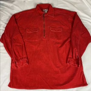 Vintage Marlboro Corduroy Work Shirt 90s Size Medium Cigarette Zip Up